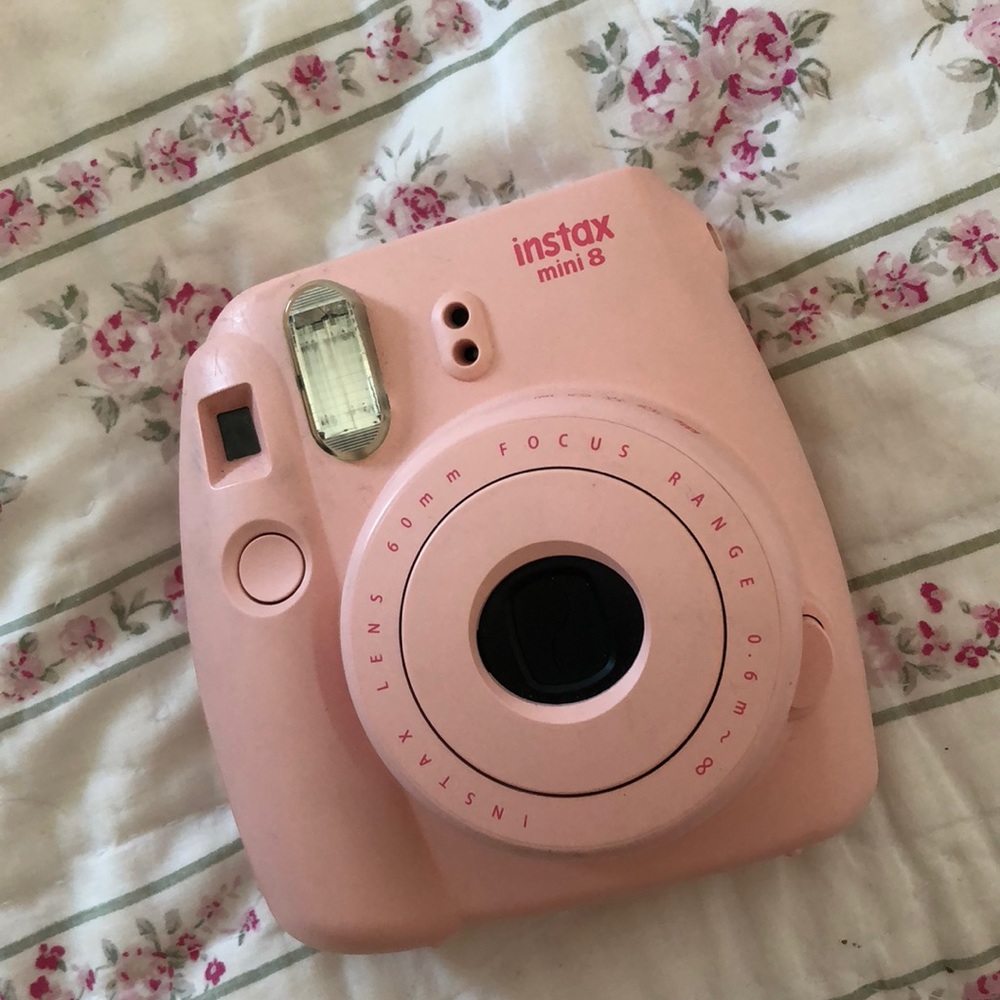 Pink instax mini 8 polaroid